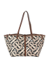 TB Monogram Tote, &pound;530, Handbags, Beige, Canvas, Back view